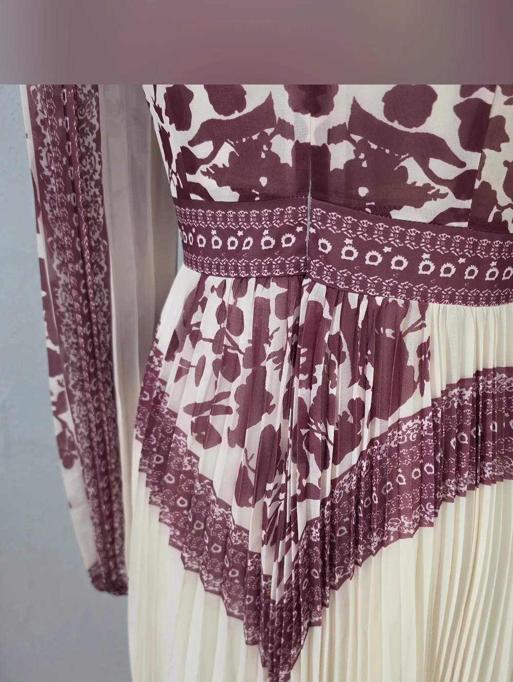 Sunfere Melvina Floral Print Pleated Maxi Dress NWT Size Large - Picture 7 of 16